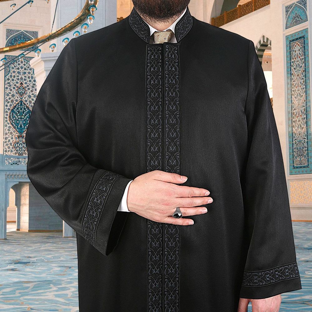 Lüks Gazze İmam Cübbesi  Siyah