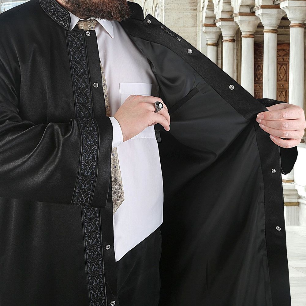 Lüks Gazze İmam Cübbesi  Siyah