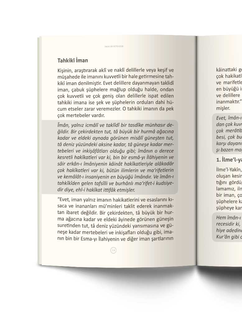 İMAN BİR BÜTÜNDÜR