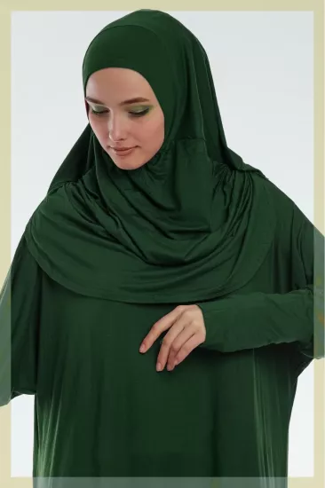 Tek Parça Düz Renk Pamuklu Pratik Namaz Elbisesi