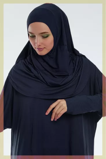 Tek Parça Düz Renk Pamuklu Pratik Namaz Elbisesi