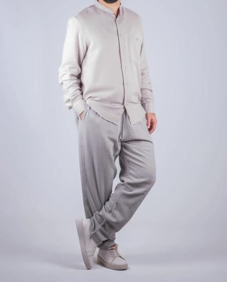 Hac Umre Erkek Giyim Müslin Gri Pantolon