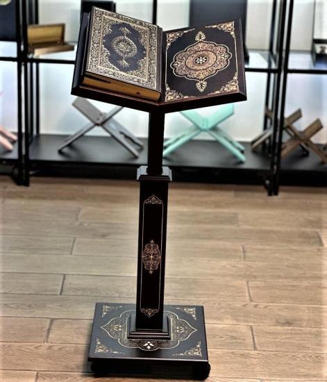 Lüks Desenli Küfi Ayarlanabilir Ahşap Rahle 90 cm ikranur