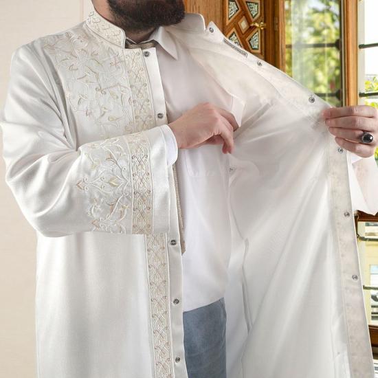 ikranur Lüks Cabir Açık Krem İmam Cübbesi