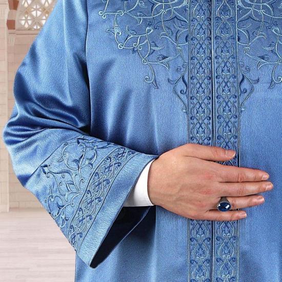 ikranur Lüks Mavera İmam Cübbesi- İndigo