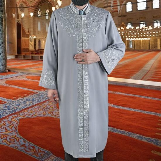 ikranur Marakeş Koyu Gri İmam Cübbesi