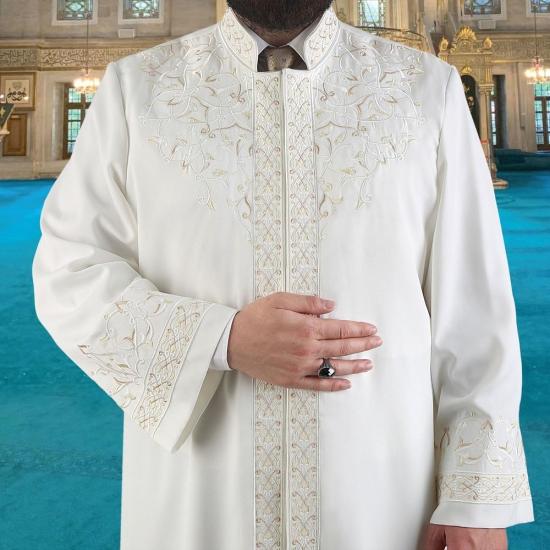 ikranur Mevsimlik Taberani İmam Cübbesi Krem